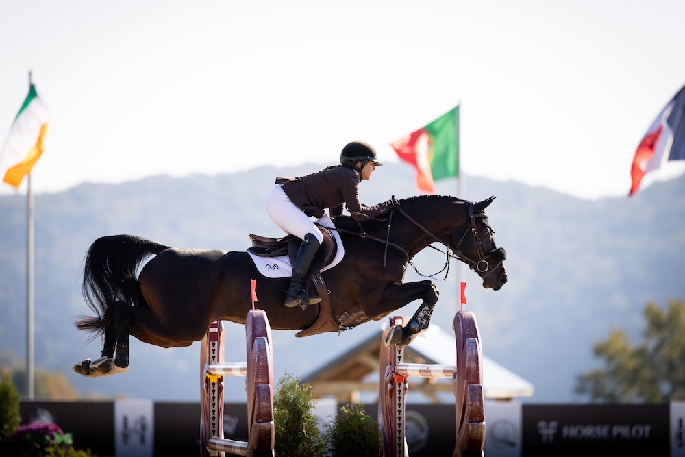 horse jumping at Silo Ridge Masters CSI3 Grand Prix at The Highlands Stud Farm in Amenia NY
