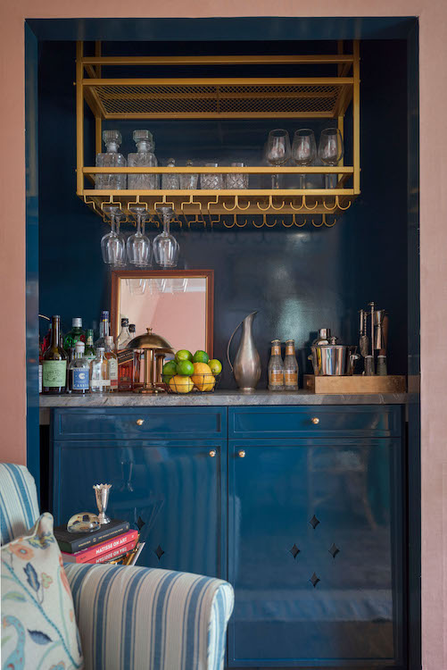 Bar in living room designed by Casa Marcelo for the 2025 Kingston Design Showhouse.