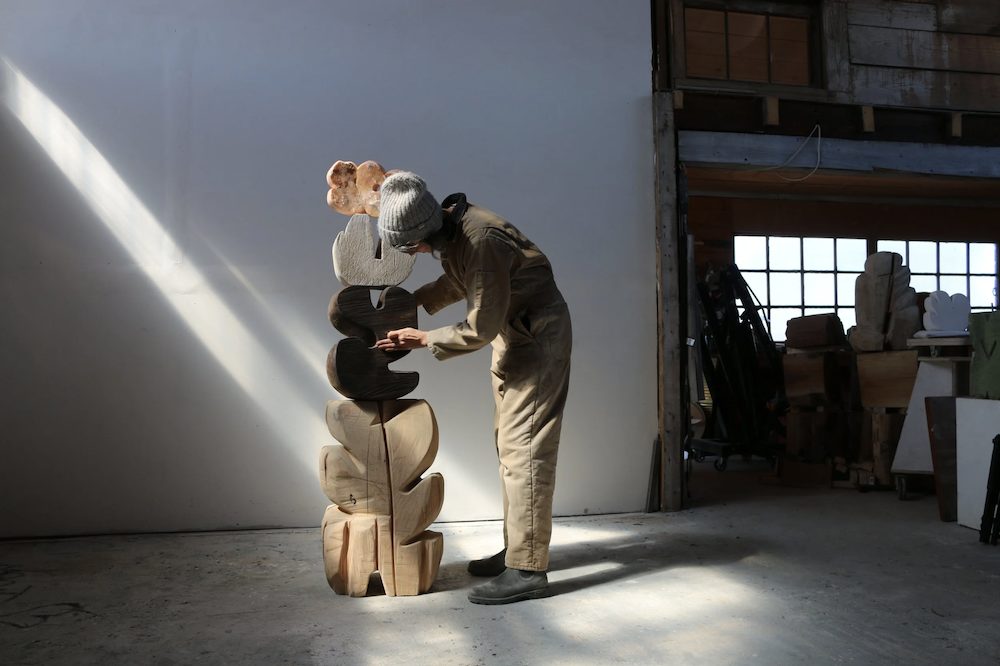 Nadia and her sculpture by Nadia Yaron in Hudson NY