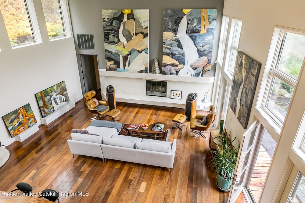 living room at 306 Meads Mountain Road, Woodstock, NY
