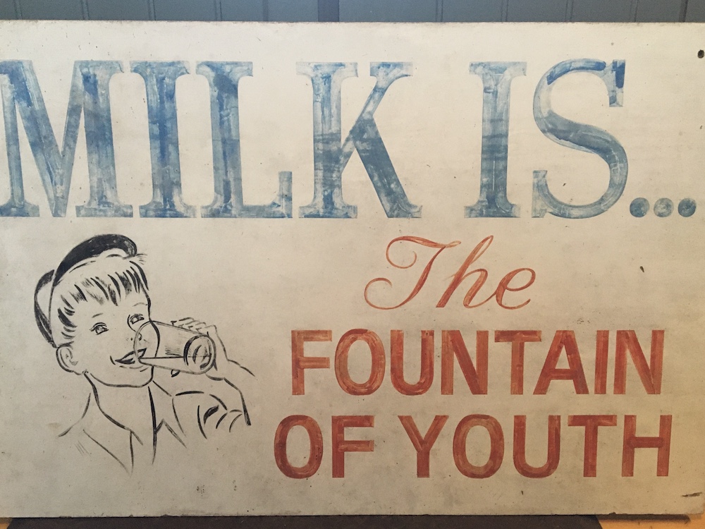 old fashioned milk poster at Catskill Wagyu at Hilltop Farm in Accord NY