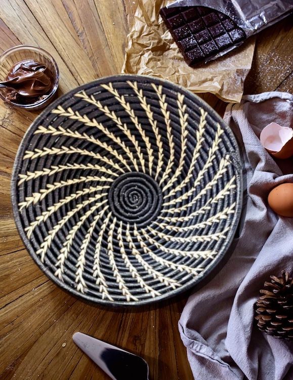 Reflektion Design pine needle basket from AphroChic.