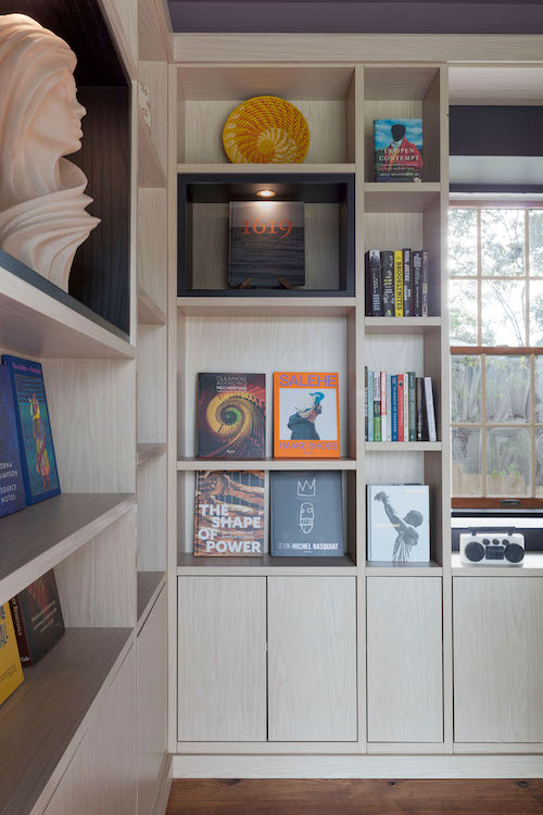 To Be Free Library for the 2025 Kingston Design Showhouse, designed by AphroChic's Jeanine Hays and Bryan Mason.
