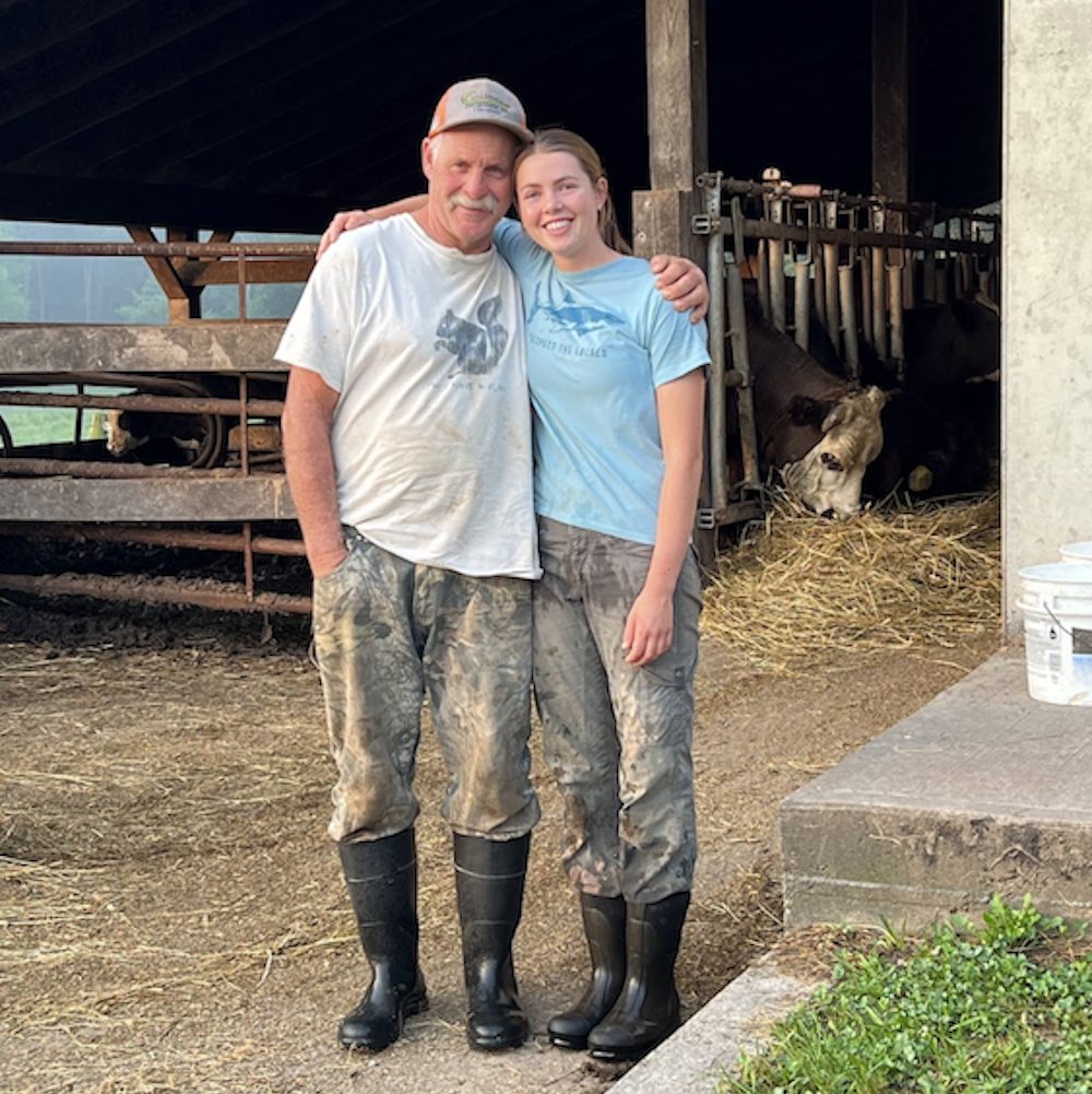 Viola and Barton shoulder to shoulder at the Hilltop Farm barn