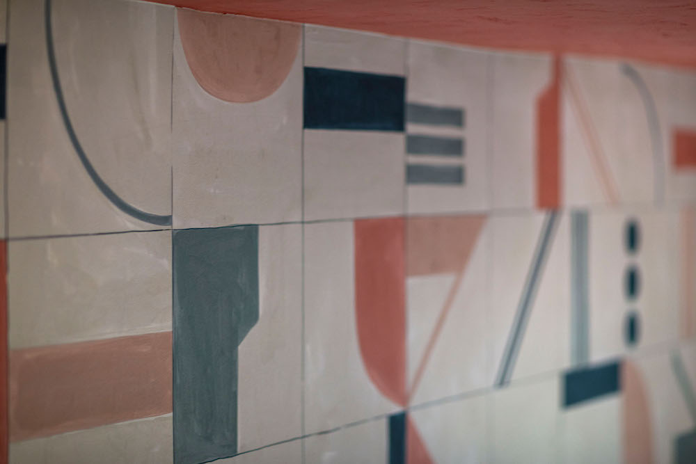 Handpainted wall paper by Porter Teleo for the 2025 Kingston Design Showhouse. Interior of living room by Casa Marcelo.