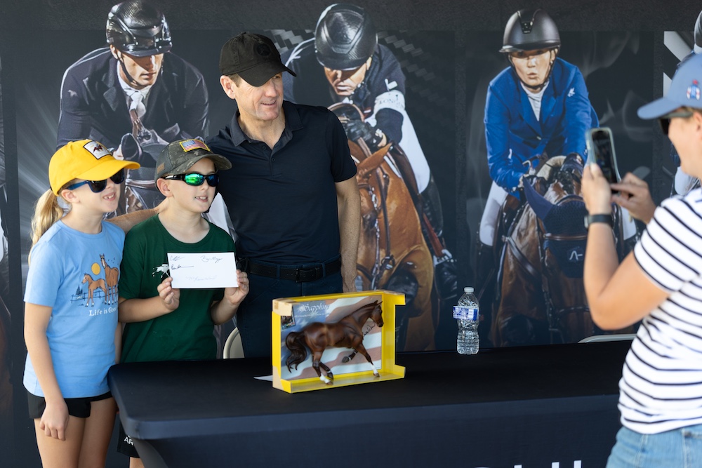 young fans getting an autograph at Silo Ridge Masters CSI3 Grand Prix at The Highlands Stud Farm in Amenia NY