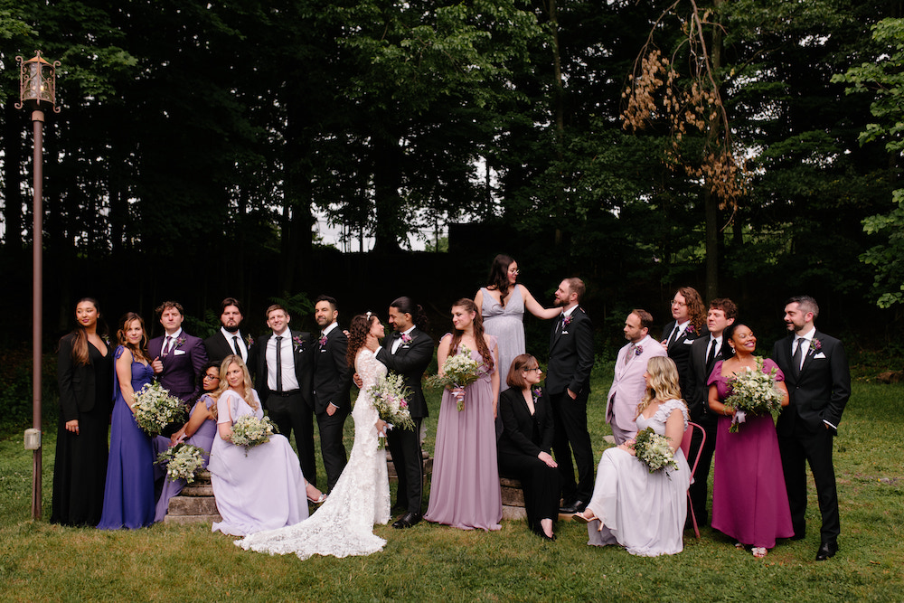 Wedding party for Sarah Seeds and Michael Pizzano wedding at the Colony in Woodstock, NY