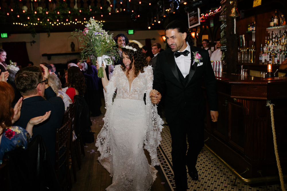 Just Married Sarah Seeds and Michael Pizzano at the Colony in Woodstock, NY.