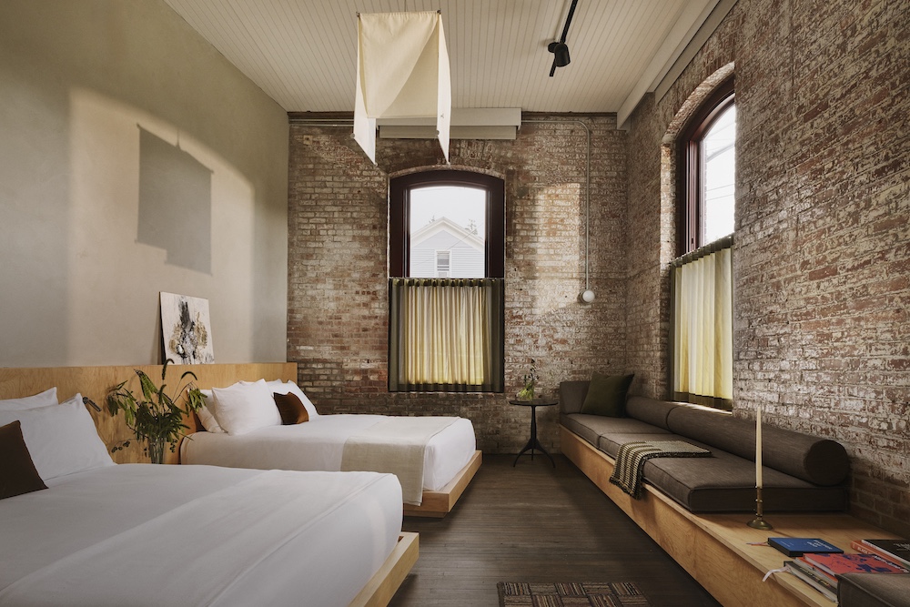 double beds at Pocketbook Hudson in Hudson NY