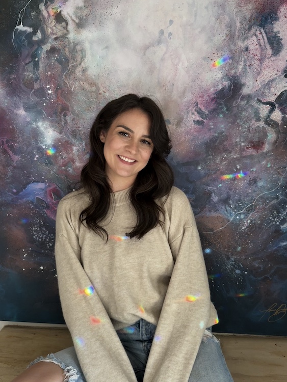 Human Design coaching profile next to her work by Artist Tara Bach in Saugerties NY