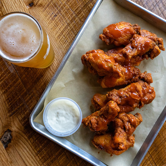 Chicken wings Dining at Rough Cut Brewing Co. in Kerhonkson NY