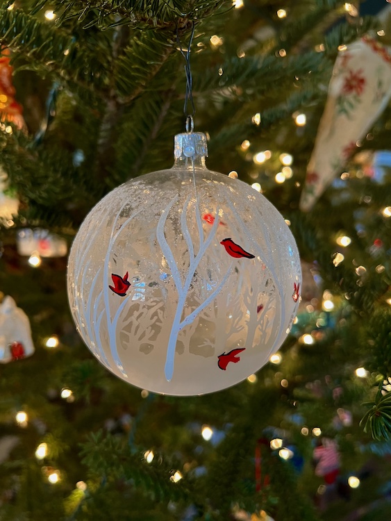 cardinal globe ornament