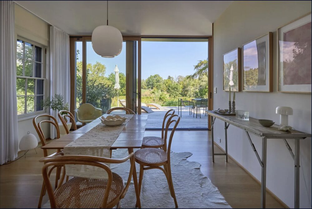dining room table and windows at 44 Main Street, Germantown NY