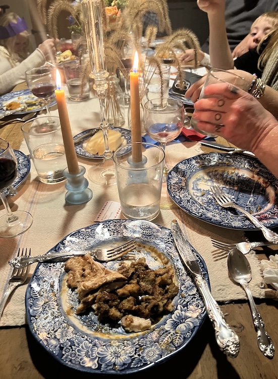 Thanksgiving dinner plate and food at Hilltop farm in Accord NY