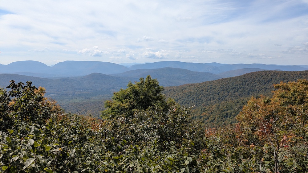 The Catskill Mountains view from the trail