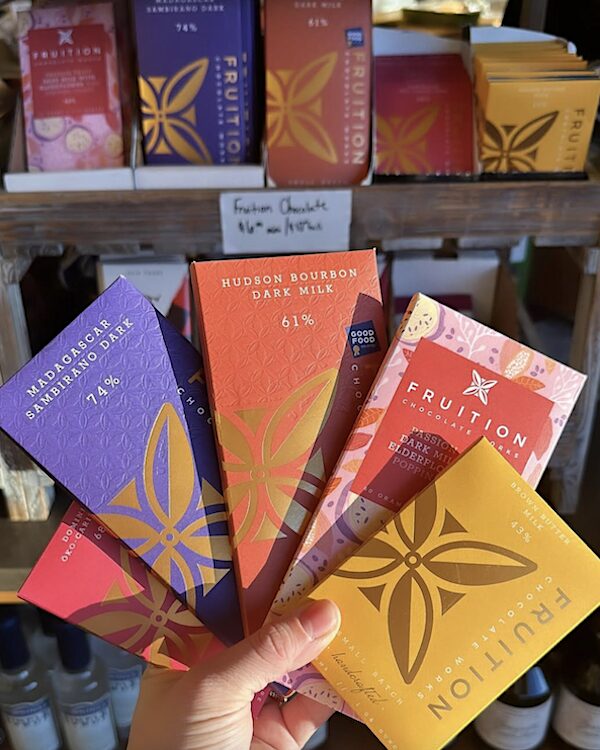 Fruition chocolate and a full bakery at Bistro-to-go Route 28 Kingston NY