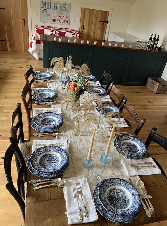 Thanksgiving table scape at Hilltop farm in Accord NY