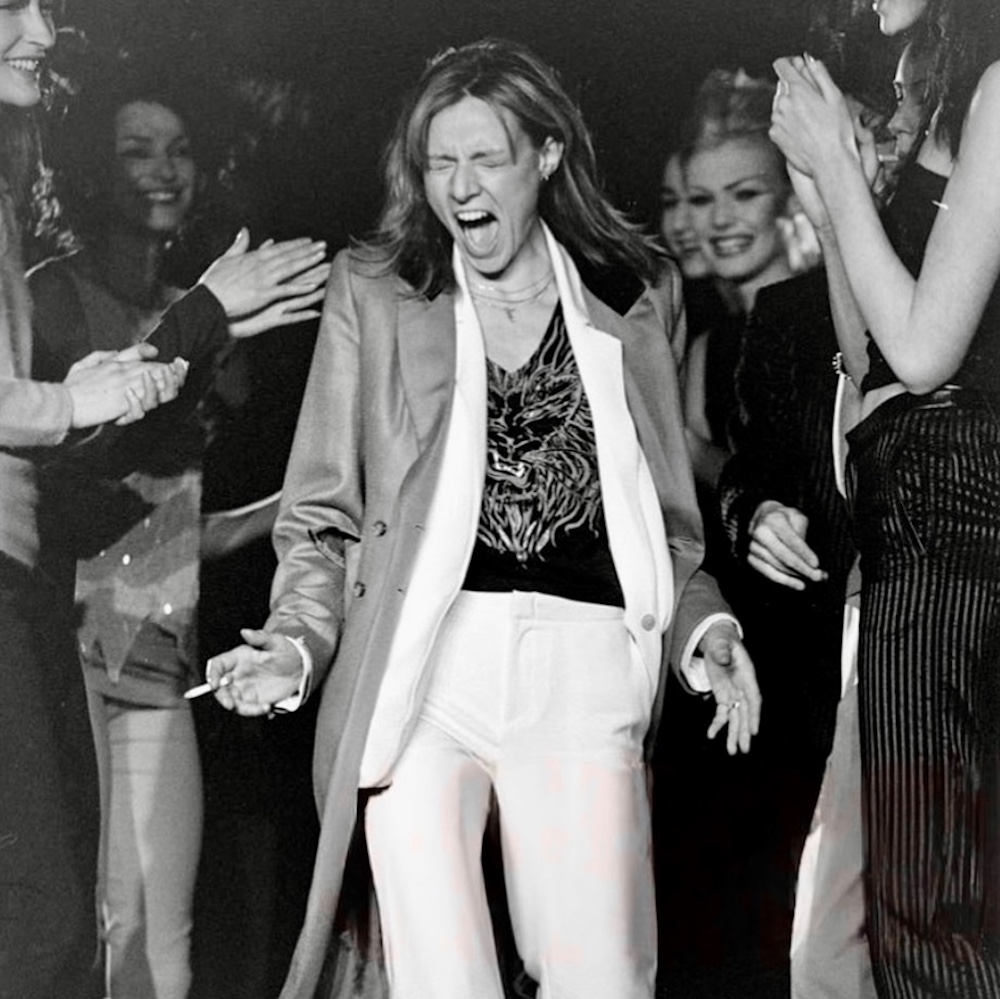 Daryl Kerrigan excited and happy on the runway