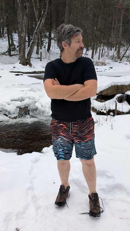 Dylan thinking about a Polar Bear Plunge into Peter's Kill in the Minnewaska State Park Preserve, NY