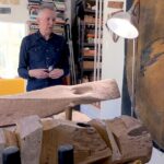 Sculptor Iain Machell in his studio in Stone Ridge, NY.