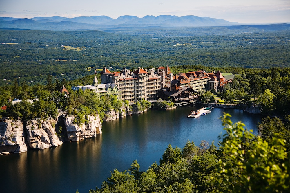 aerial view of the Mohonk Hotel