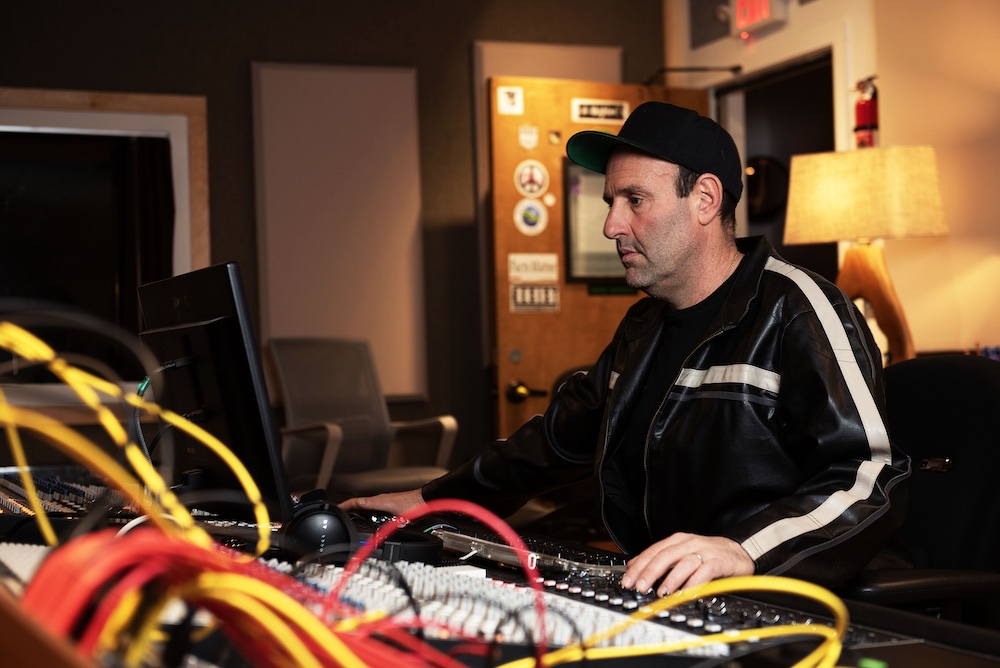 Pete Caigan working at Utopia Recording Studios