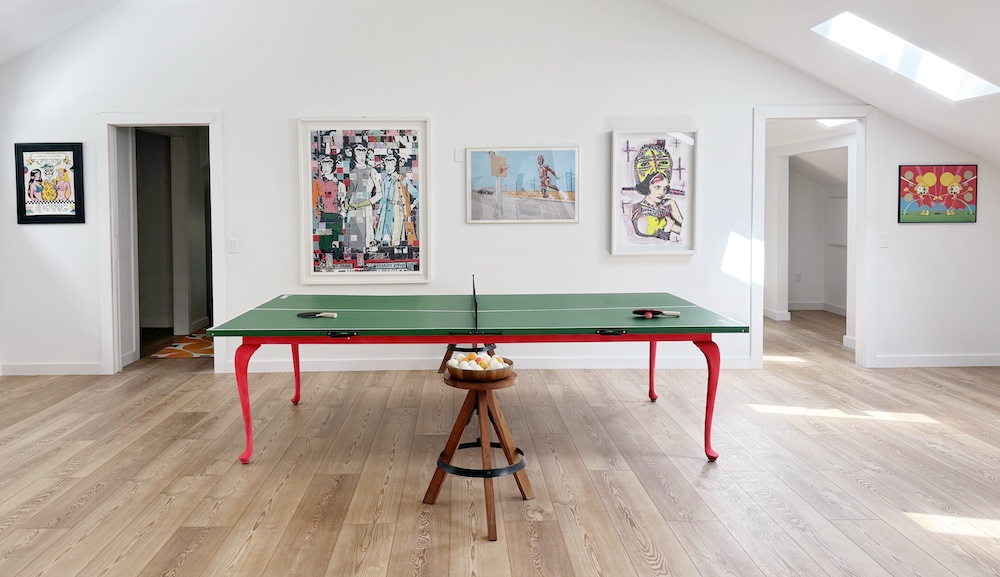 ping pong table game room designed by Nancy Geaney