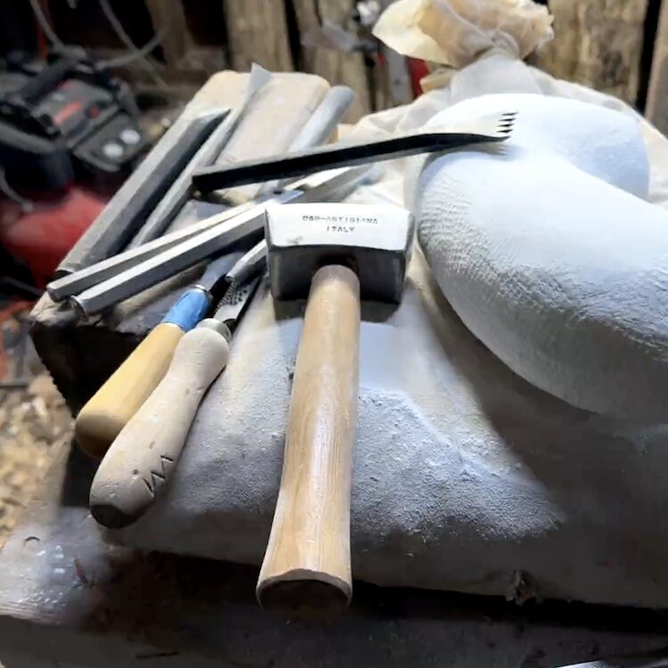 Sculptor Iain Machell artist tools