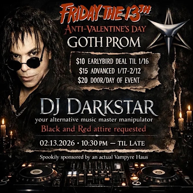 DJ Darkstar Anti-Valentine's Goth Prom at Colony Woodstock in Woodstock NY