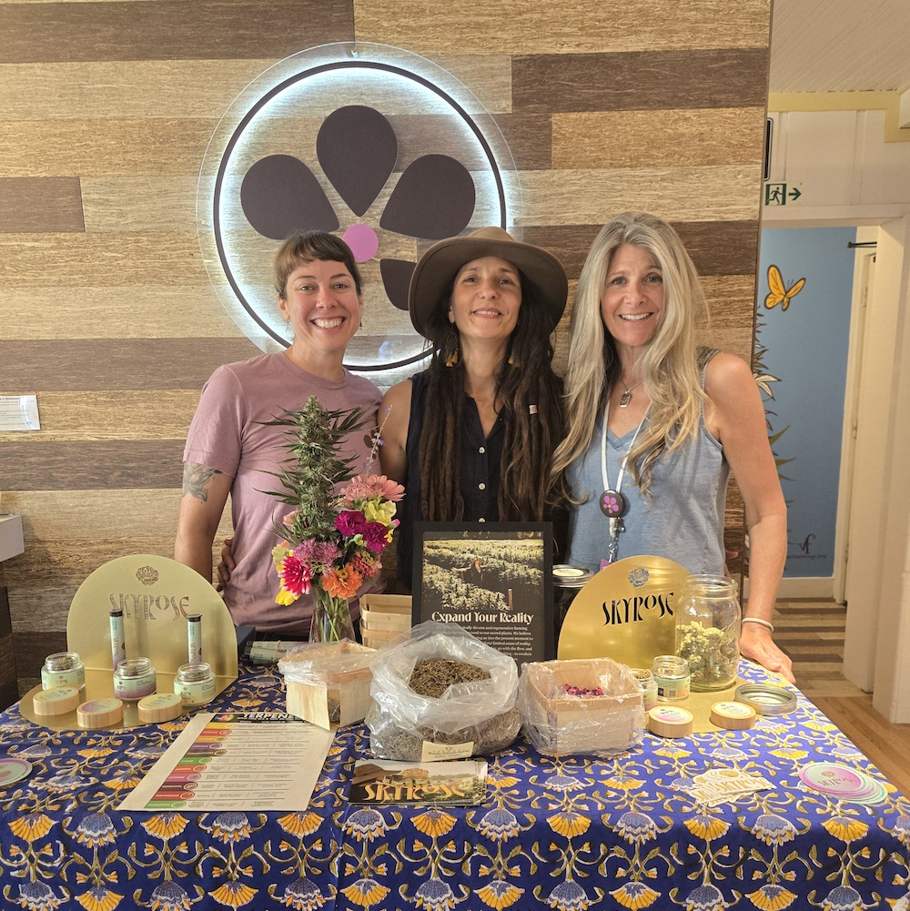 HERbal co-founders Courtney Beaupre and Melissa Gibson with Skyrose Cannabis Farm Founder and CEO Jenny Hindes.