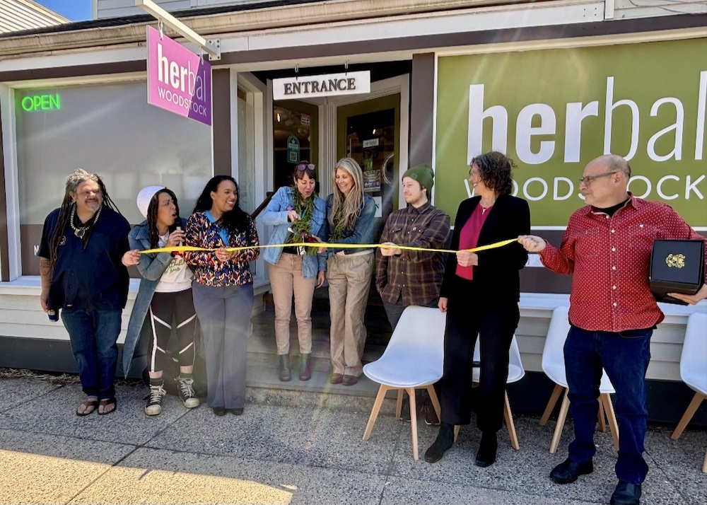 Ribbon cutting ceremony at Herbal Woodstock Cannabis Dispensary in Woodstock, NY. 