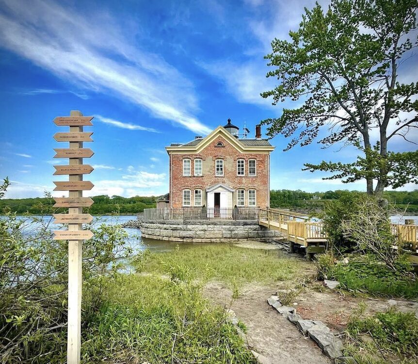 summertime at The Saugerties Light House in Saugerties NY 