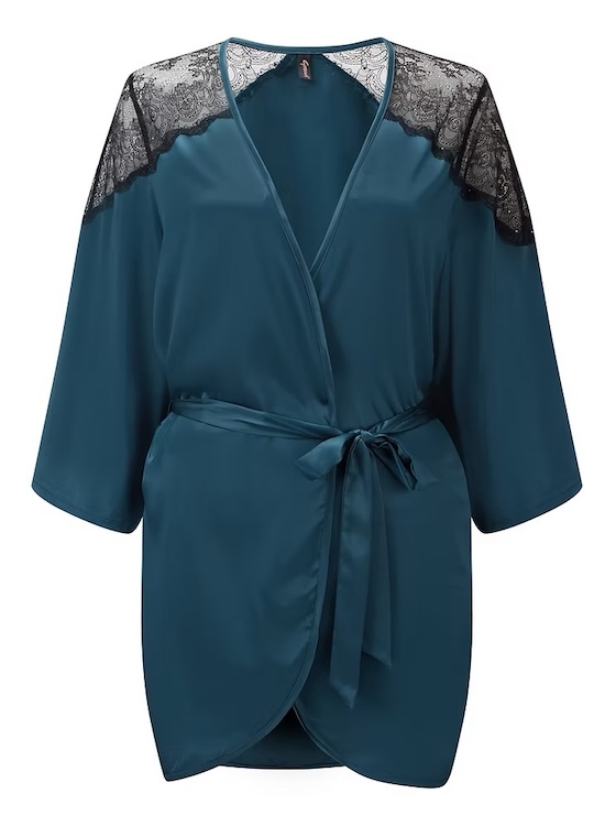 blue silk robe by The Red Foxxx in Woodstock NY