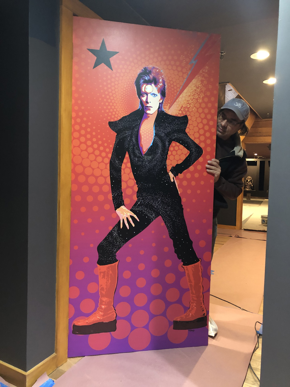 Mike Dubois illustration of David Bowie at Bearsville Theater in Woodstock NY