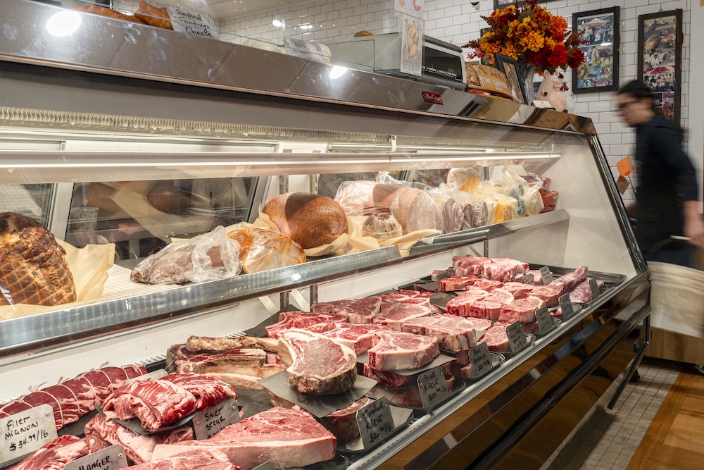 The Meat counter at Quattro's Maret