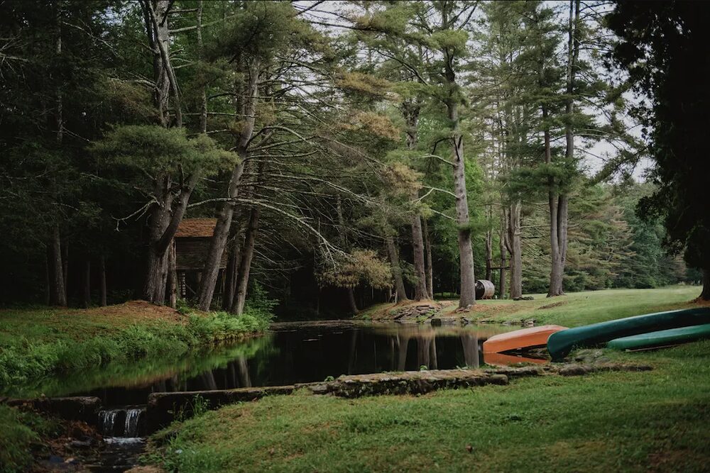boats by the creek on the Spacious, Refined Interiors Property in Wawarsing, Ulster County NY