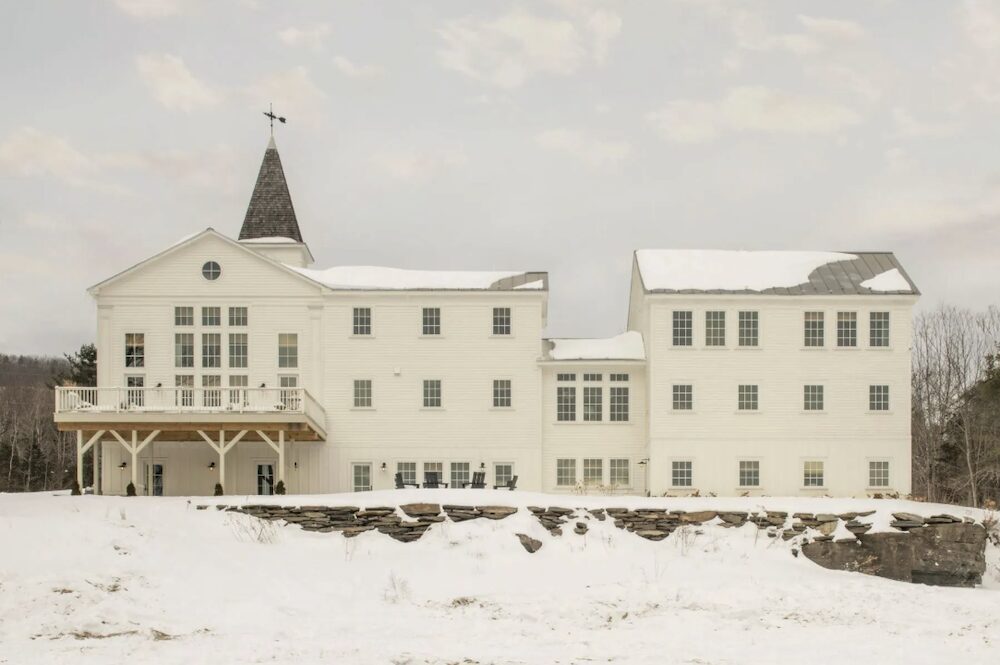 backyard in winter at 1174 Potter Mountain Road in Gilboa NY