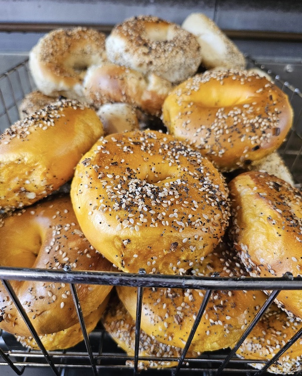 basket of bagels at Eastdale Avenue Bagels in Poughkeepsie NY