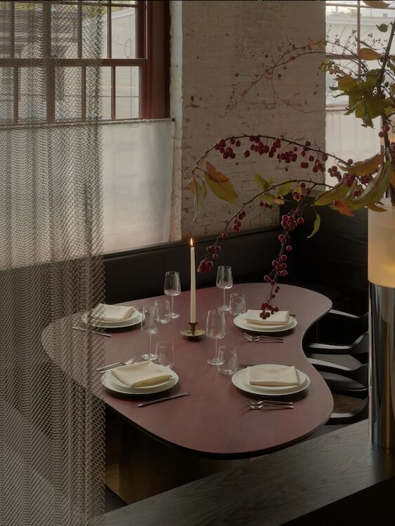 dining table at Pocketbook Hudson in Hudson NY