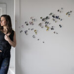 Hudson Valley Artist Elisa Sheehan next to one of her installations.