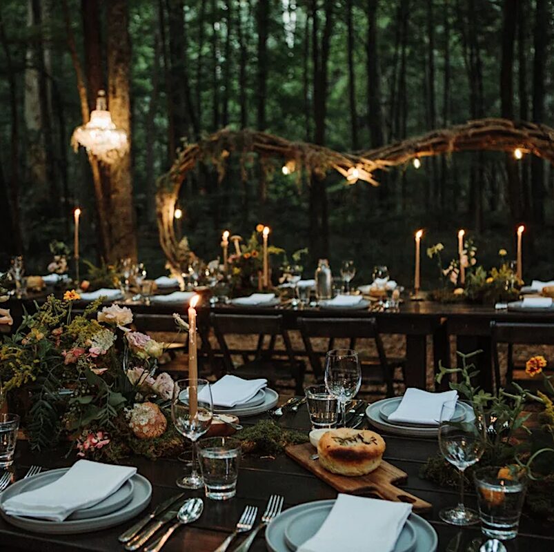 celebrated annual dining series - a bountiful family-style dinner served in the magical Foxfire forest.