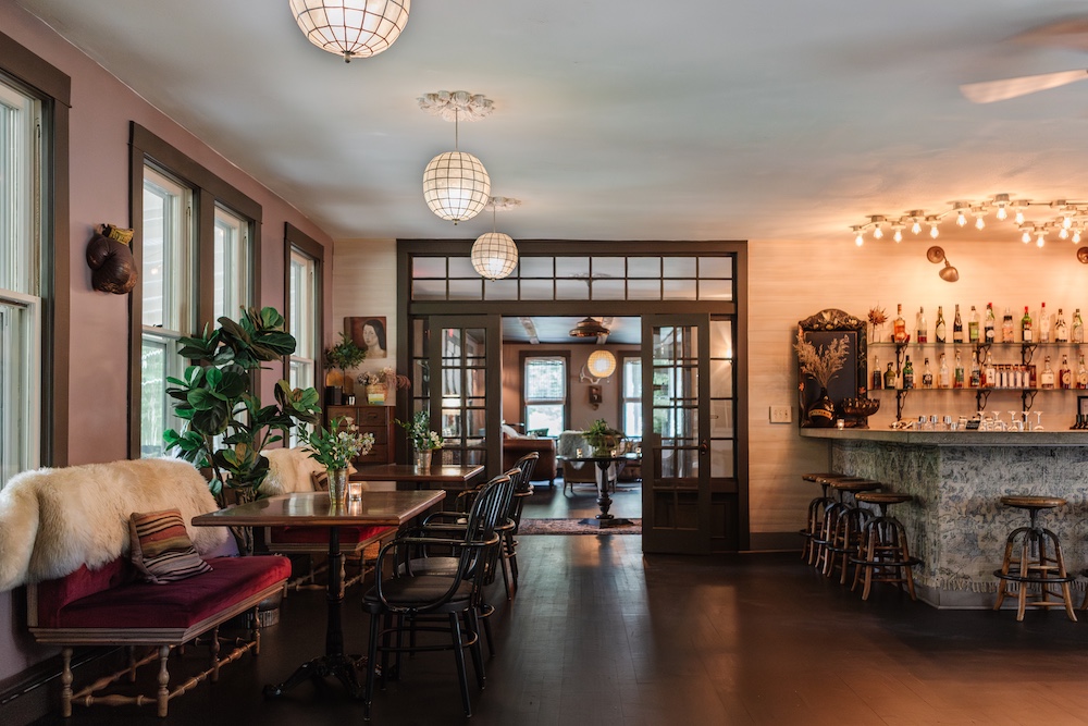 dining room, lounge and bar at Foxfire Mountain House in Mt. Tremper NY