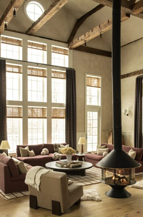 living room space at 1174 Potter Mountain Road in Gilboa NY