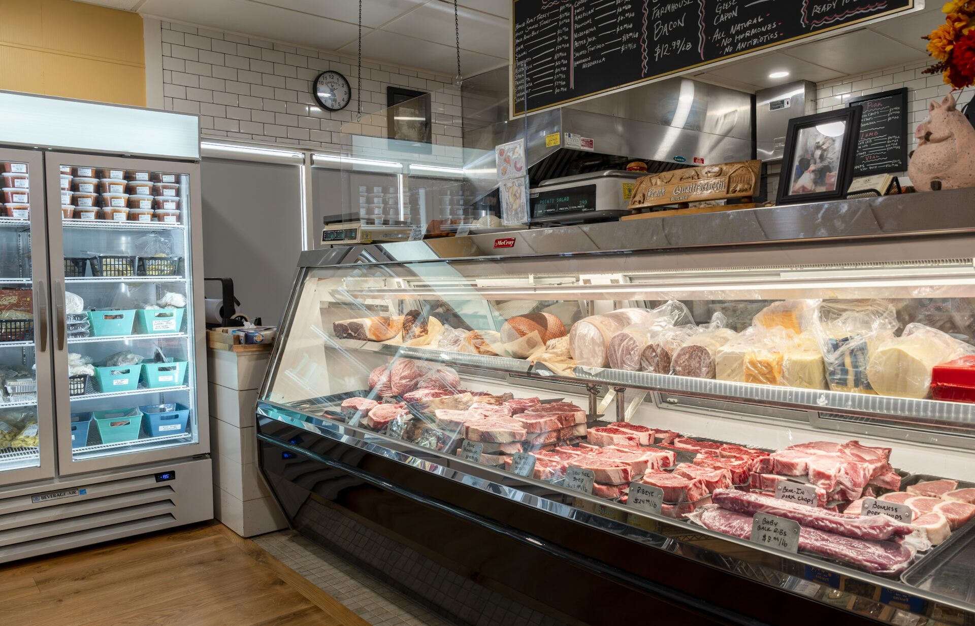 The Meat counter at Quattro's Maret