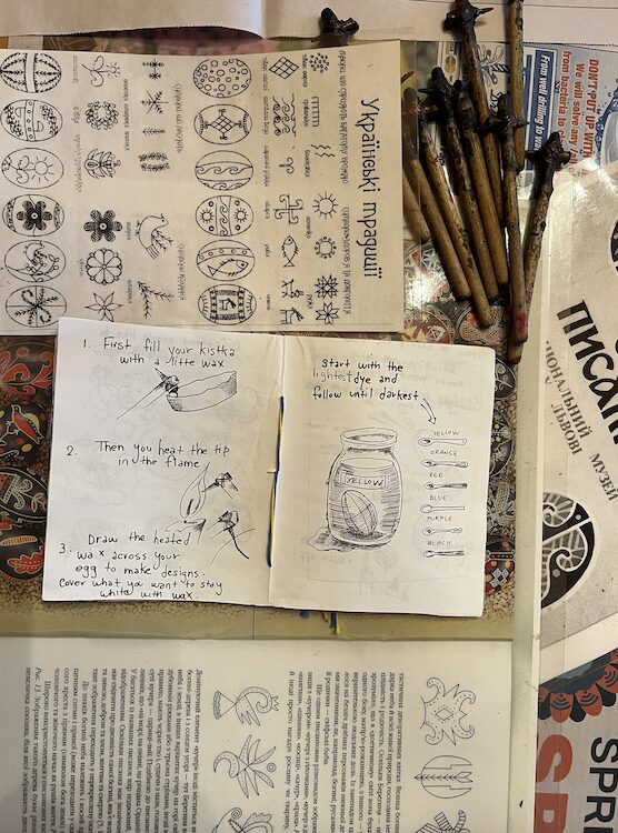 sketches and instructions for the Pysanky Workshop for Ukraine by Sasha Botanica