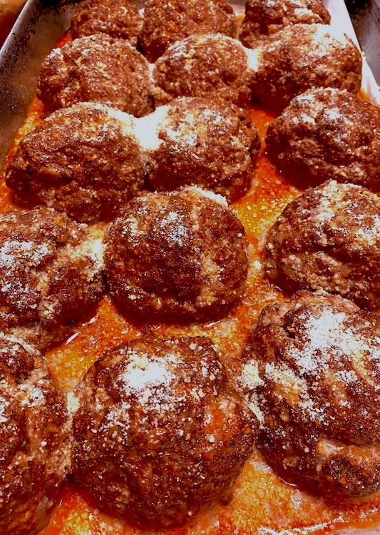 slow cooked meatballs from Graziano Tecchio of Graziano’s Downtown Café