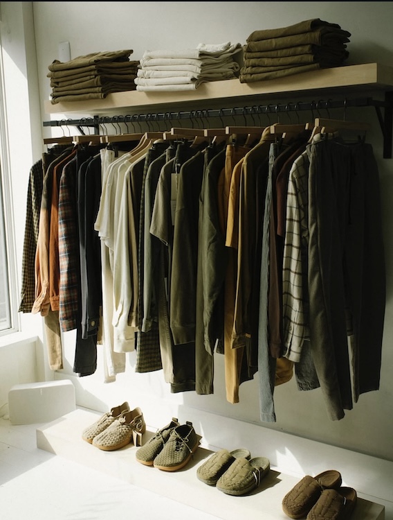 rack of spring clothing and shoes Road to Nowhere Kingston NY