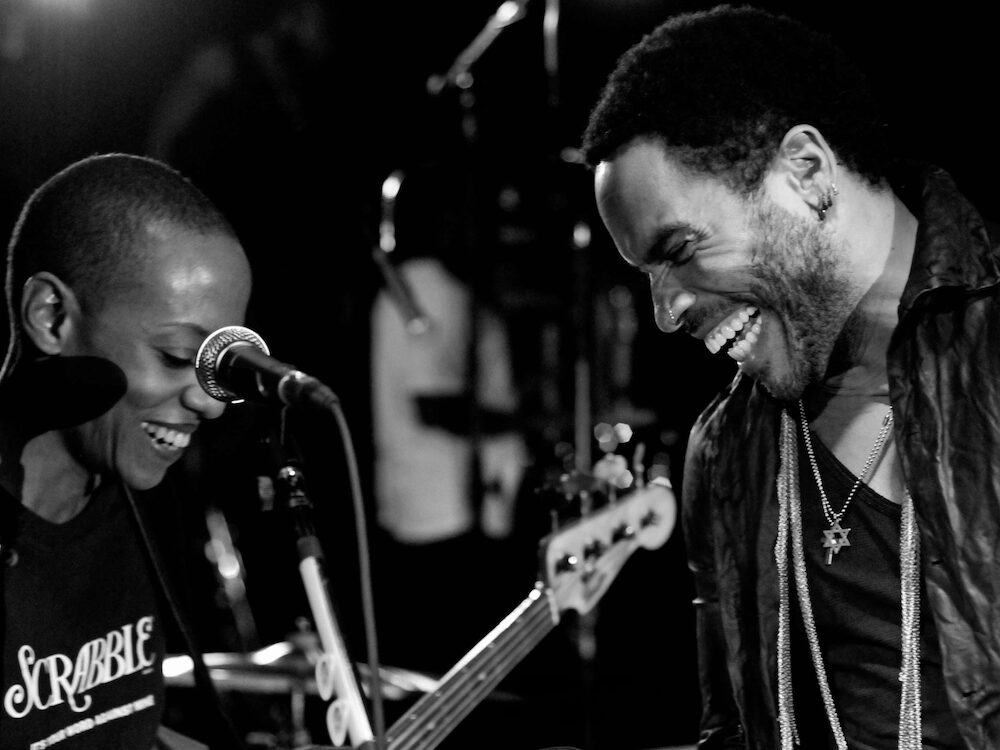 Gail Ann Dorsey and Lenny Kravitz on stage in 2011