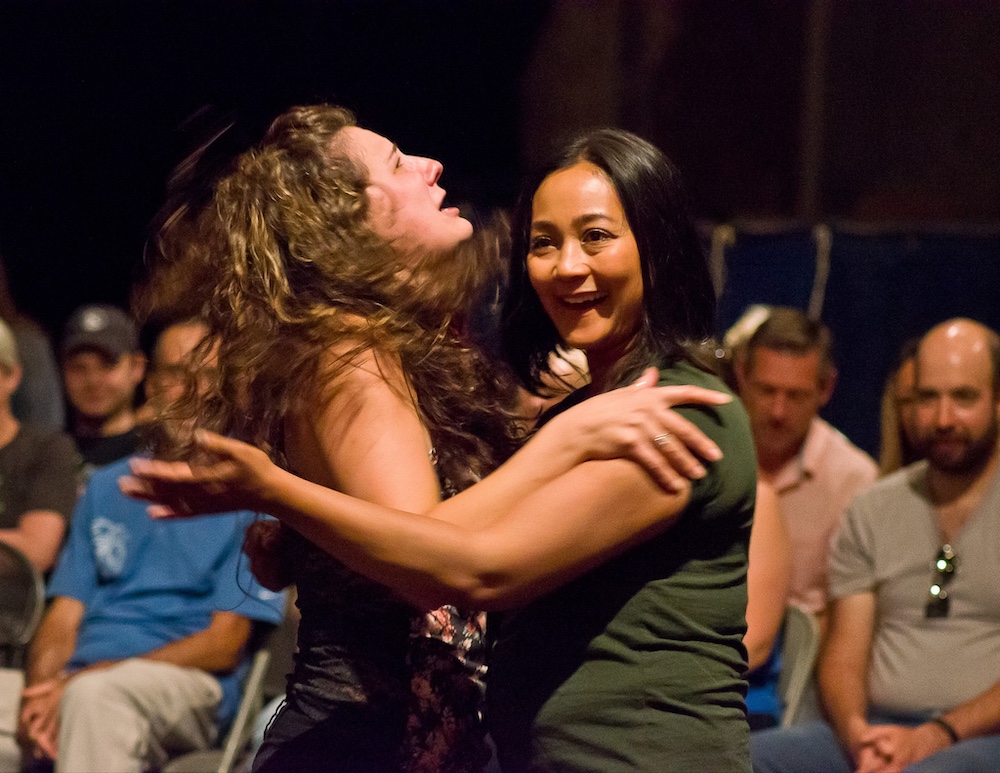 two women acting as part of the Hudson Valley Improv