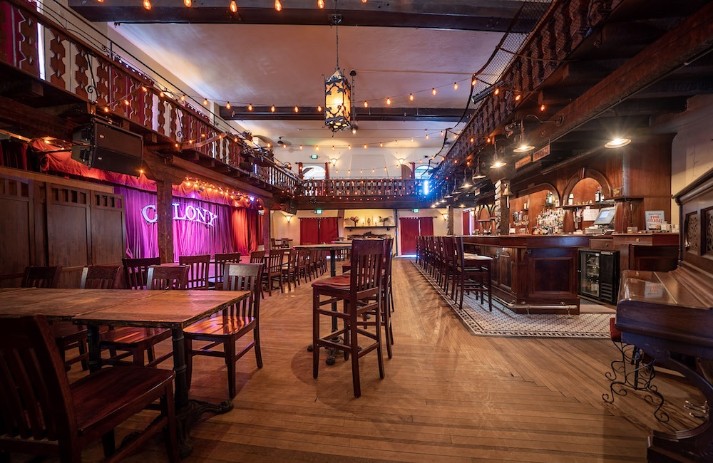 ballroom, stage and bar at Colony Woodstock in Woodstock NY